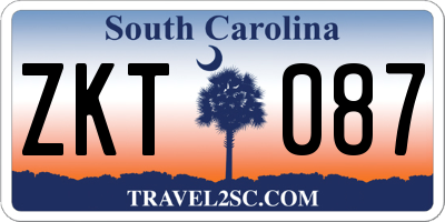 SC license plate ZKT087