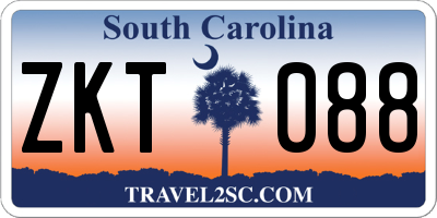 SC license plate ZKT088