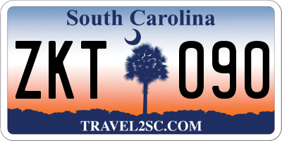 SC license plate ZKT090