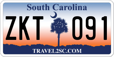 SC license plate ZKT091