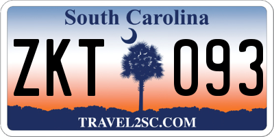 SC license plate ZKT093