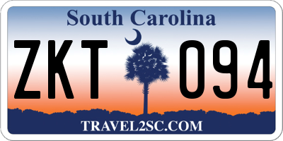 SC license plate ZKT094
