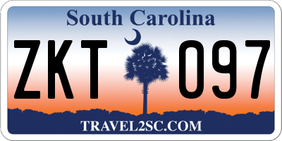 SC license plate ZKT097