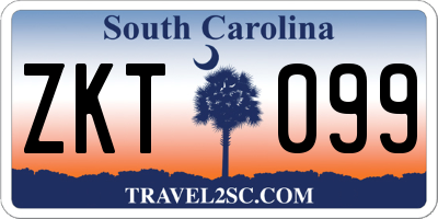 SC license plate ZKT099