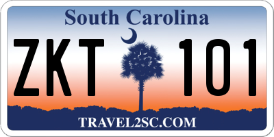 SC license plate ZKT101