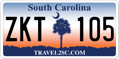 SC license plate ZKT105
