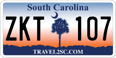 SC license plate ZKT107