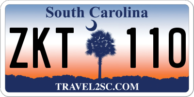 SC license plate ZKT110