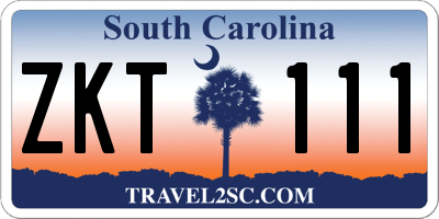 SC license plate ZKT111
