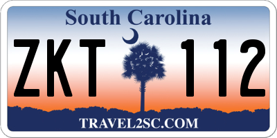 SC license plate ZKT112