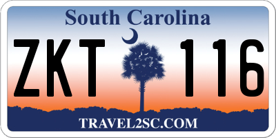 SC license plate ZKT116