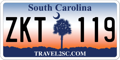 SC license plate ZKT119