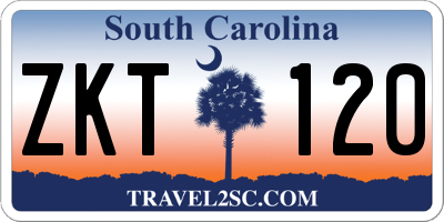 SC license plate ZKT120
