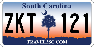 SC license plate ZKT121