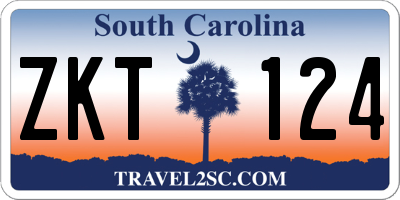 SC license plate ZKT124