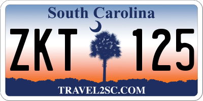 SC license plate ZKT125