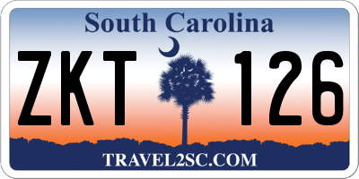 SC license plate ZKT126