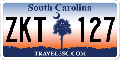 SC license plate ZKT127