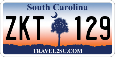 SC license plate ZKT129