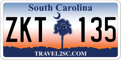 SC license plate ZKT135