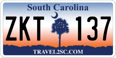 SC license plate ZKT137