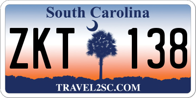 SC license plate ZKT138