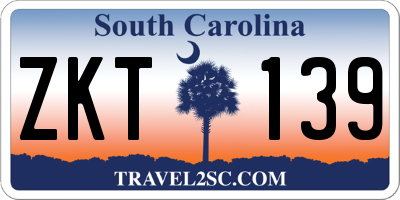 SC license plate ZKT139