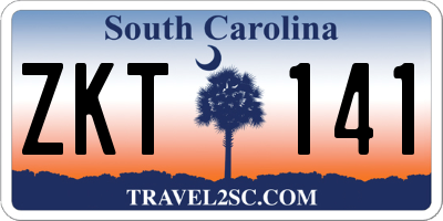 SC license plate ZKT141