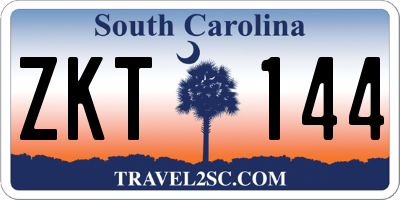 SC license plate ZKT144