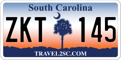 SC license plate ZKT145