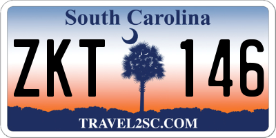 SC license plate ZKT146