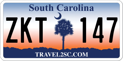 SC license plate ZKT147