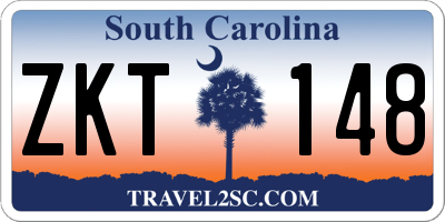 SC license plate ZKT148