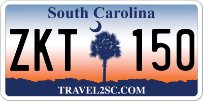 SC license plate ZKT150