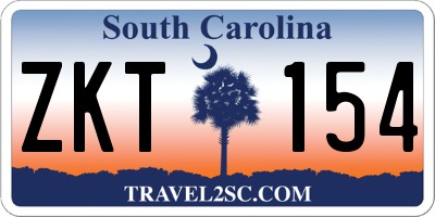 SC license plate ZKT154