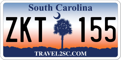SC license plate ZKT155