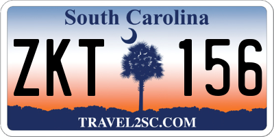 SC license plate ZKT156