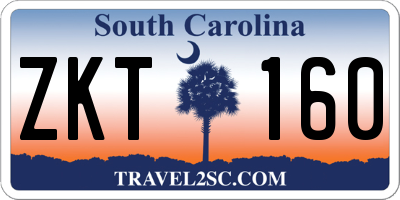 SC license plate ZKT160