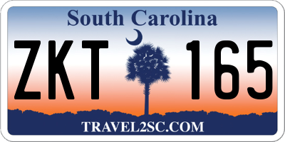 SC license plate ZKT165