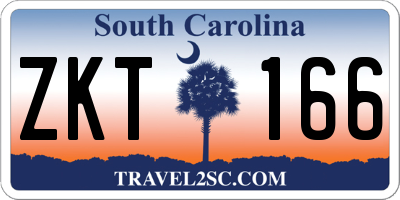SC license plate ZKT166