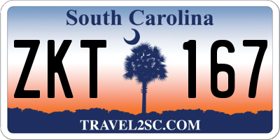 SC license plate ZKT167