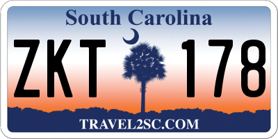 SC license plate ZKT178
