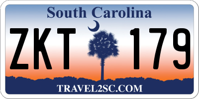 SC license plate ZKT179