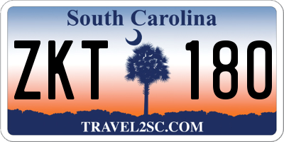 SC license plate ZKT180