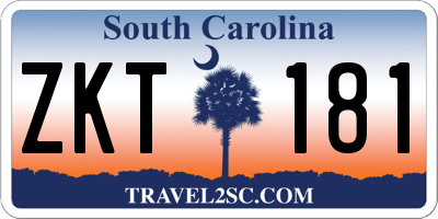 SC license plate ZKT181