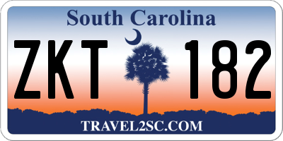 SC license plate ZKT182