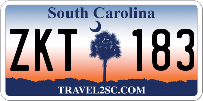 SC license plate ZKT183