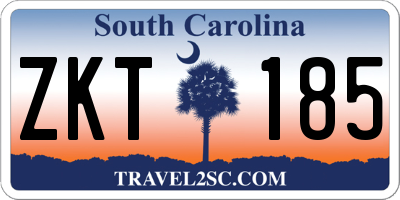 SC license plate ZKT185