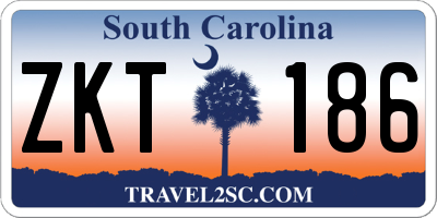 SC license plate ZKT186