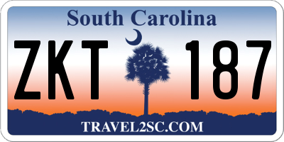 SC license plate ZKT187